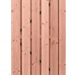 Douglas geschaafde plankendeur op zwart verstelbaar stalen frame, 16 mm, 100 x 195 cm, onbehandeld.