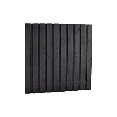 Naaldhout geschaafd plankenscherm 21-planks 15 mm, 180 x 90 cm, recht, geïmpregneerd en zwart gespoten