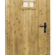 Douglas enkele 1-ruits deur inclusief kozijn, linksdraaiend, 90 x 201 cm, groen geïmpregneerd.