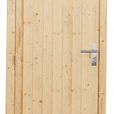 Vuren enkele dichte deur inclusief kozijn, rechtsdraaiend, 90 x 201 cm, kleurloos geïmpregneerd.