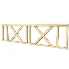 Hekwerk met kruis vuren type C, 278,5 x 73 cm, kleurloos geïmpregneerd.