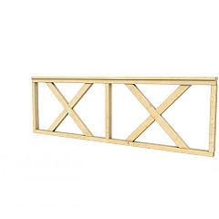 Hekwerk met kruis vuren type B, 228,5 x 73 cm, kleurloos geïmpregneerd.