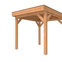 Buitenverblijf plat dak Premium I, douglas, basismodel L/B, 257x307 cm, kleurloos geïmpregneerd.