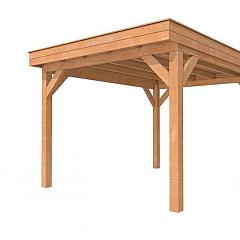 Buitenverblijf plat dak Premium I, douglas, basismodel XXL/C, 307x399 cm, onbehandeld.