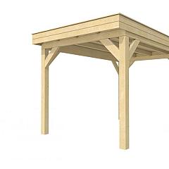 Buitenverblijf plat dak Premium I, vuren, basismodel XXL/B, 257x399 cm, kleurloos geïmpregneerd.