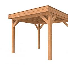 Buitenverblijf plat dak Premium I, douglas, basismodel L/C, 307x307 cm, kleurloos geïmpregneerd.