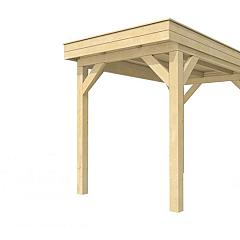 Buitenverblijf plat dak Premium I, vuren, basismodel XL/A, 207x357 cm, kleurloos geïmpregneerd.