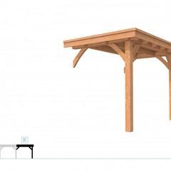 Buitenverblijf plat dak Excellent Modulair, douglas, rechterdeel L/A, 193x307 cm, onbehandeld.