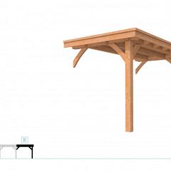 Buitenverblijf plat dak Excellent Modulair, douglas, rechterdeel XXL/A, 193x399 cm, onbehandeld.