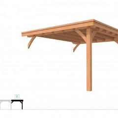 Buitenverblijf plat dak Excellent Modulair, douglas, rechterdeel XXL/D, 343x399 cm, onbehandeld.