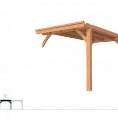 Buitenverblijf plat dak Excellent Modulair, douglas, tussenstuk XXL/B, 243x399 cm, onbehandeld.