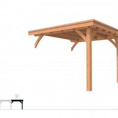 Buitenverblijf plat dak Excellent Modulair, douglas, rechterdeel L/C, 293x307 cm, onbehandeld.