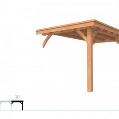 Buitenverblijf plat dak Excellent Modulair, douglas, rechterdeel XXL/B, 243x399 cm, onbehandeld.