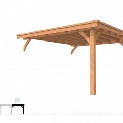 Buitenverblijf plat dak Excellent Modulair, douglas, rechterdeel XXL/E, 385x399 cm, onbehandeld.