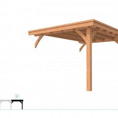 Buitenverblijf plat dak Excellent Modulair, douglas, rechterdeel XXL/C, 293x399 cm, onbehandeld.