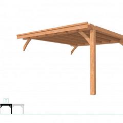 Buitenverblijf plat dak Excellent Modulair, douglas, tussenstuk XXL/E, 385x399 cm, onbehandeld.