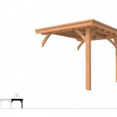 Buitenverblijf plat dak Excellent Modulair, douglas, rechterdeel L/B, 243x307 cm, onbehandeld.