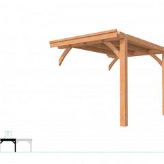 Buitenverblijf plat dak Excellent Modulair, douglas, tussenstuk L/B, 243x307 cm, onbehandeld.