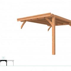 Buitenverblijf plat dak Excellent Modulair, douglas, tussenstuk XXL/C, 293x399 cm, onbehandeld.