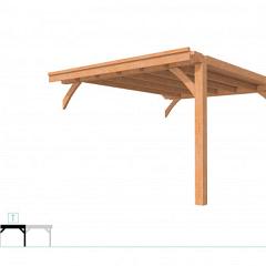 Buitenverblijf plat dak Excellent Modulair, douglas, tussenstuk XXL/D, 343x399 cm, onbehandeld.