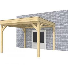 Buitenverblijf aan huis Premium I, vuren, basismodel XL/D, 357x349 cm, kleurloos geïmpregneerd.