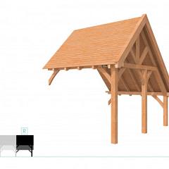 Buitenverblijf kapschuur Excellent Modulair, douglas, rechterdeel XXL/C, 293x399 cm, onbehandeld.