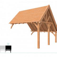 Buitenverblijf kapschuur Excellent Modulair, douglas, rechterdeel XXL/E, 385x399 cm, onbehandeld.