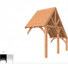 Buitenverblijf kapschuur Excellent Modulair, douglas, tussenstuk XXL/A, 193x399 cm, onbehandeld.