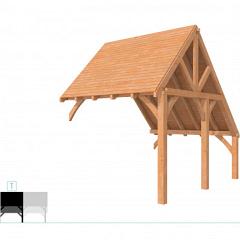 Buitenverblijf kapschuur Excellent Modulair, douglas, tussenstuk XXL/C, 293x399 cm, onbehandeld.