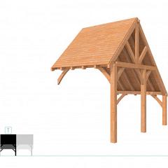 Buitenverblijf kapschuur Excellent Modulair, douglas, tussenstuk XXL/B, 243x399 cm, onbehandeld.