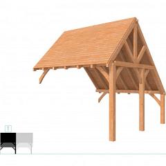 Buitenverblijf kapschuur Excellent Modulair, douglas, tussenstuk XXL/D, 343x399 cm, onbehandeld.