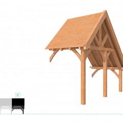 Buitenverblijf kapschuur Excellent Modulair, douglas, rechterdeel XXL/A, 193x399 cm, onbehandeld.