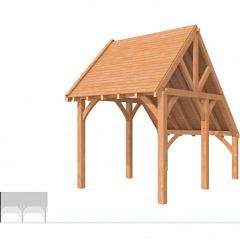 Buitenverblijf kapschuur Excellent Modulair, douglas, linkerdeel XXL/B, 257x399 cm, onbehandeld.