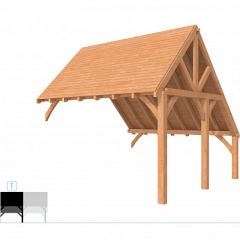 Buitenverblijf kapschuur Excellent Modulair, douglas, tussenstuk XXL/E, 385x399 cm, onbehandeld.