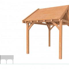 Buitenverblijf met zadeldak Excellent Modulair, douglas, linkerdeel XXL/B, 257x399 cm, onbehandeld.