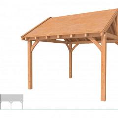 Buitenverblijf met zadeldak Excellent Modulair, douglas, linkerdeel XXL/D, 357x399 cm, onbehandeld.