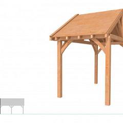 Buitenverblijf met zadeldak Excellent Modulair, douglas, linkerdeel XXL/A, 207x399 cm, onbehandeld.