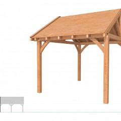 Buitenverblijf met zadeldak Excellent Modulair, douglas, linkerdeel XXL/C, 307x399 cm, onbehandeld.