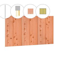 Halfhouts rabat plankenset douglas bij achterwand B, 228,5 x 186 cm, onbehandeld.