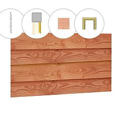 Zweeds rabat plankenset douglas bij voorwand B, t.b.v. dubbele deur, 228,5 x 285 cm, onbehandeld.