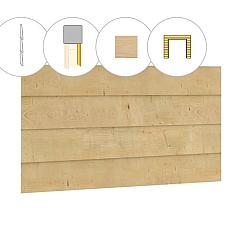 Zweeds rabat plankenset vuren bij voorwand B, t.b.v. dubbele deur, 228,5 x 285 cm, onbehandeld.