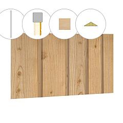 Banddeel plankenset vuren bij topgevel t.b.v. zadeldak Excellent XXL, onbehandeld.