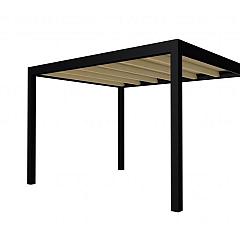 Buitenverblijf plat dak Allure I, vuren, basismodel L/D, 353x303 cm, kleurloos geïmpregneerd.