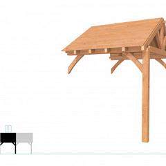 Buitenverblijf met zadeldak Excellent Modulair, douglas, tussenstuk L/B, 243x307 cm, onbehandeld.