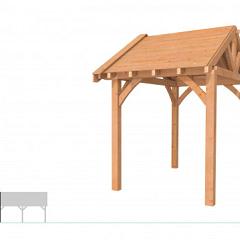 Buitenverblijf met zadeldak Excellent Modulair, douglas, linkerdeel L/A, 207x307 cm, onbehandeld.