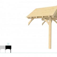 Buitenverblijf met zadeldak Excellent Modulair, vuren, rechterdeel L/A, 193x307 cm, onbehandeld.