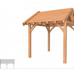 Buitenverblijf met zadeldak Excellent Modulair, douglas, linkerdeel L/B, 257x307 cm, onbehandeld.