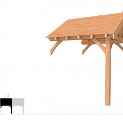 Buitenverblijf met zadeldak Excellent Modulair, douglas, rechterdeel L/B, 243x307 cm, onbehandeld.