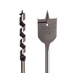 Speed en slangenboor set, met speedboor Ø 30 mm, slangenboor Ø 12 x 200 mm, en handleiding.