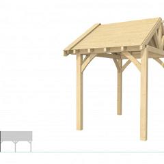 Buitenverblijf met zadeldak Excellent Modulair, vuren, linkerdeel L/A, 207x307 cm, onbehandeld.